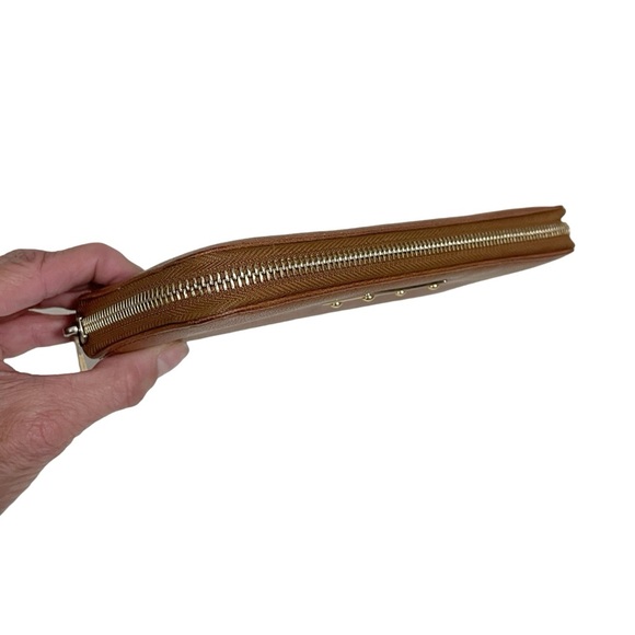 MICHAEL Michael Kors Luggage Tan Leather Jet Set Zip Around Continental Wallet - Picture 4 of 8